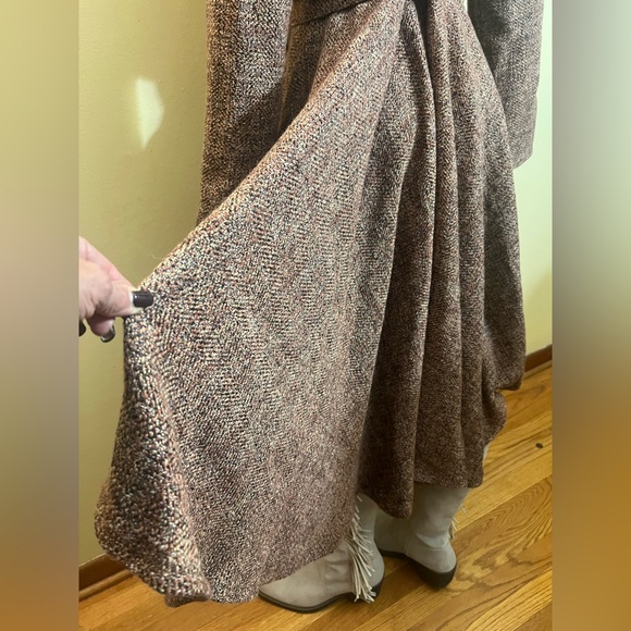 Caribbean Queen Womens L Brown Tweed Wool Coat - Picture 4 of 11